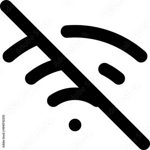 WiFi off icon - disabled signal crossed outline