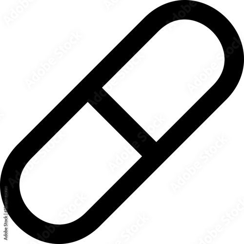 Pill icon - medicine pharmacy drug capsule outline