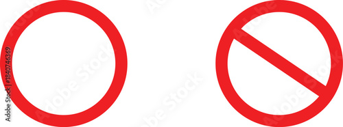 Prohibited symbol illustration red circle with slash sign