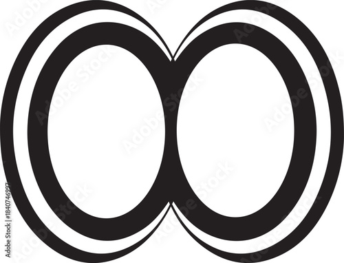 Abstract Infinity Symbol Silhouette Vector Design Transparent Background, Representing Boundless Possibilities