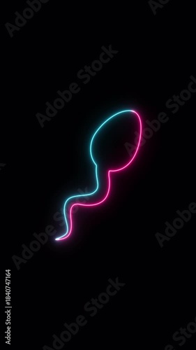 Sperm neon icon video animation for apps and websites