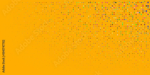 yellow orange halftone pattern. retro comic gradient background. square pixilated dot cartoon texture. pop art faded gradient pattern.eps.10.