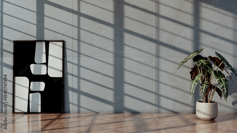 Naklejka premium Large luxury modern bright interiors Living room mockup illustration 3D rendering image