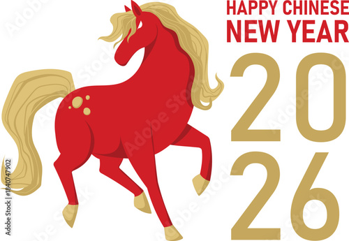 Festive Red Horse for Chinese New Year 2026 Celebration