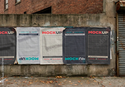 Vertical Street Paper Posters Mockup