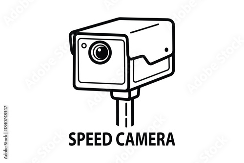 Illustration of a speed camera on a pole
