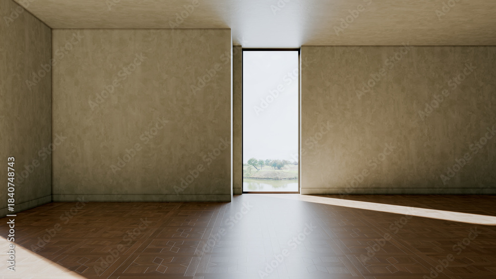 Naklejka premium Large luxury modern bright interiors Living room mockup illustration 3D rendering image