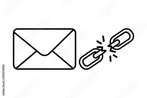 Broken link icon next to envelope symbol