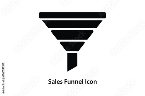 Black silhouette of a sales funnel icon