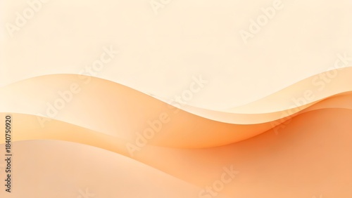 Abstract soft orange and beige wavy background with smooth gradient layers and elegant flowing curves