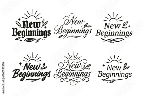 Calligraphy Styles Showcase. New Beginnings. Create a calligraphy lettering illustration of the phrase: New
