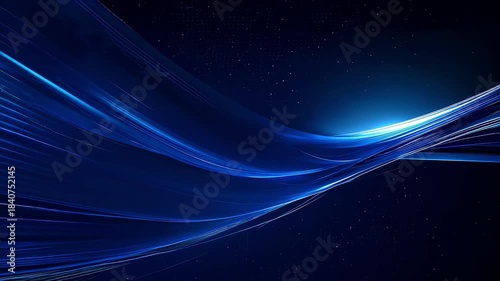 青い光が流れる近未来のテクノロジー背景