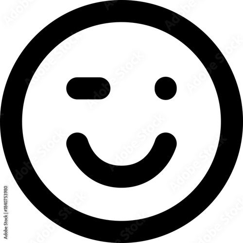 Wink icon - emoji face flirt outline