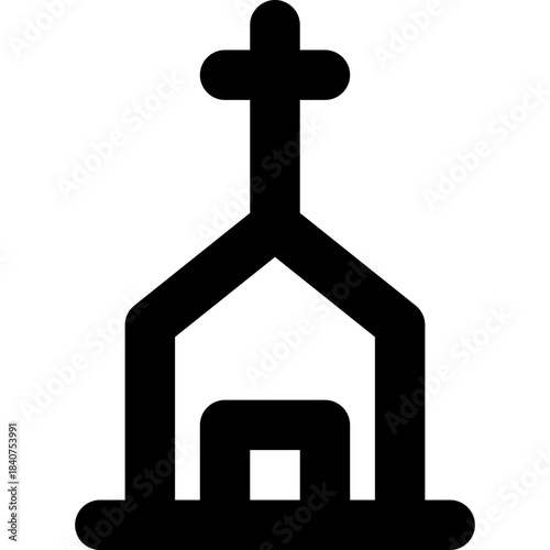 Church icon - religion worship building outline