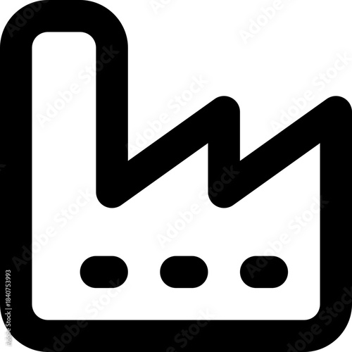 Factory icon - industrial manufacturing plant outline