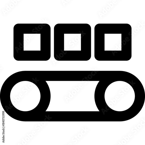 Conveyor belt icon - factory production logistics outline