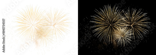 Wallpaper Mural Yellow festive fireworks. Festive PNG file for New Year's and Christmas designs. Torontodigital.ca