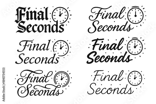 Final Seconds Calligraphy. Final Seconds. Create a calligraphy lettering illustration of the phrase: Final