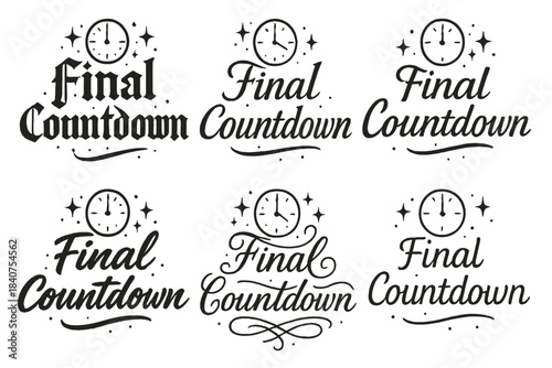 Final Countdown Calligraphy. Final Countdown. Create a calligraphy lettering illustration of the phrase: Final