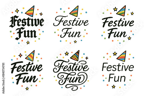 Festive Calligraphy Showcase. Festive Fun. Create a calligraphy lettering illustration of the phrase: Festive