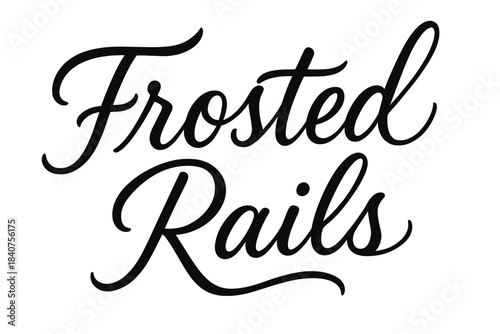 Frosted Rails Calligraphy. Frosted Rails ? Script Hand-Lettering, smooth flowing brush script with long