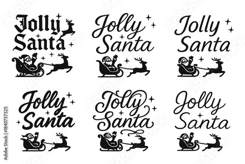 Jolly Santa Calligraphy. Jolly Santa. Create a calligraphy lettering illustration of the phrase: Jolly Santa.