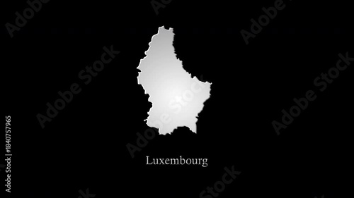 Luxembourg glowing map appearing and disappearing animation