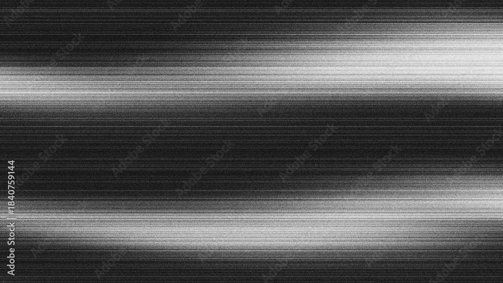 Obraz premium Modern abstract monochrome texture with smooth horizontal lines pattern, resembling analog TV noise or glitch effect. distorted digital background.