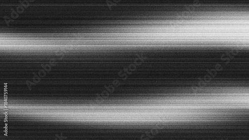 Modern abstract monochrome texture with smooth horizontal lines pattern, resembling analog TV noise or glitch effect. distorted digital background.