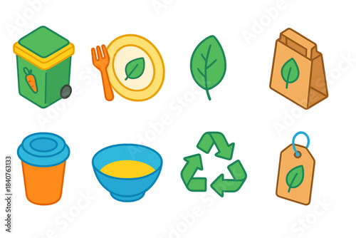 Eco-friendly, sustainability solid icon set. Recycling, green living symbols collection