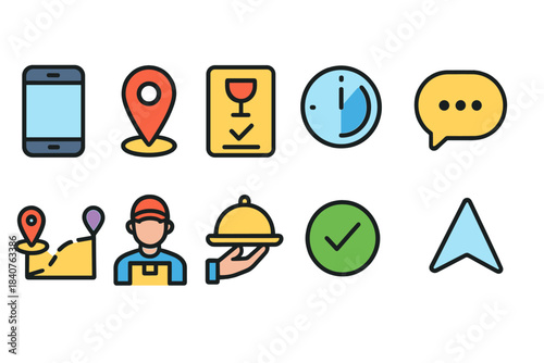 Travel and tourism icon set. Vacation and navigation flat icons collection