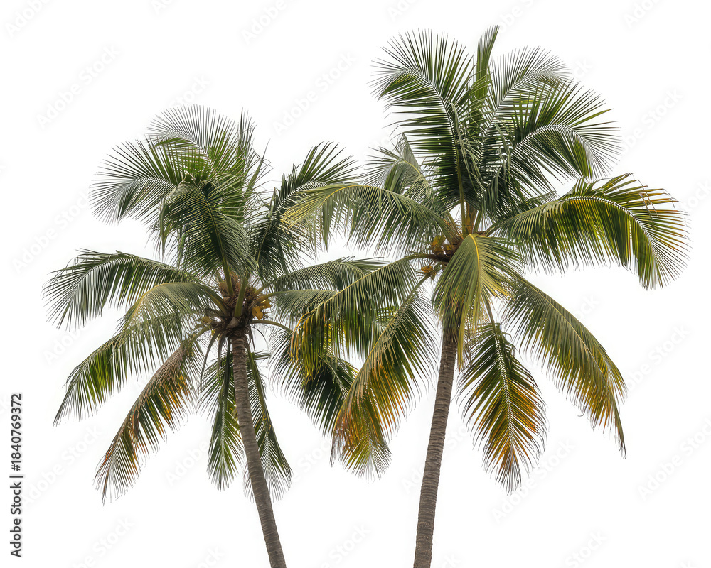 Obraz premium Green Palm Trees Isolated on White