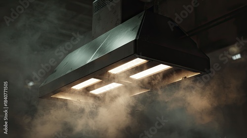 a large industrial oven with its door open, revealing three lights within that illuminate the interior. the oven is situated in what appears to be a commercial kitchen or cooking facility