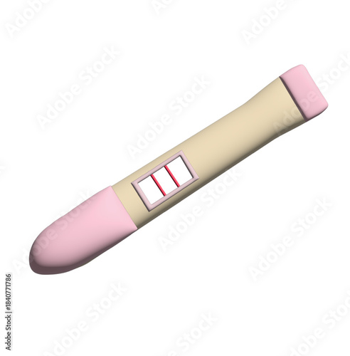 Positive 3D Pregnancy Test Result Vector Icon Medical Concept Illustration