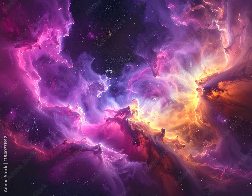 Fototapeta premium Abstract Vast Swirling Space Nebula Texture Background