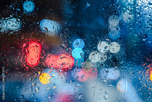 Wallpaper Mural A double-decker car on a rain-soaked night Torontodigital.ca