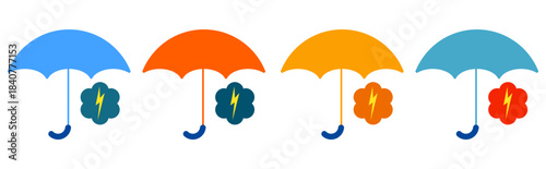 colored umbrellas diverse lightning protection concepts