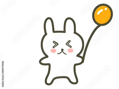 Cute Bunny Character, Kawaii Rabbit Illustration