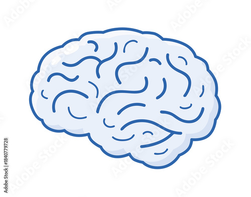 Human brain isolated vector illustration