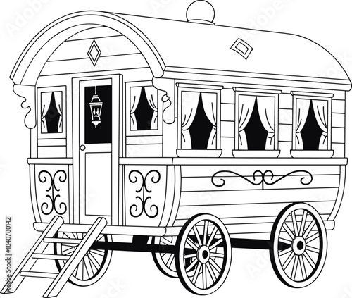 30 Wagon SVG Bundle, Gypsy Caravan Svg,