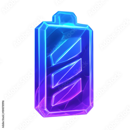 Neon Battery Energy Icon