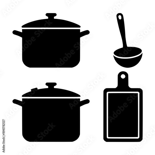 set of kitchen utensils