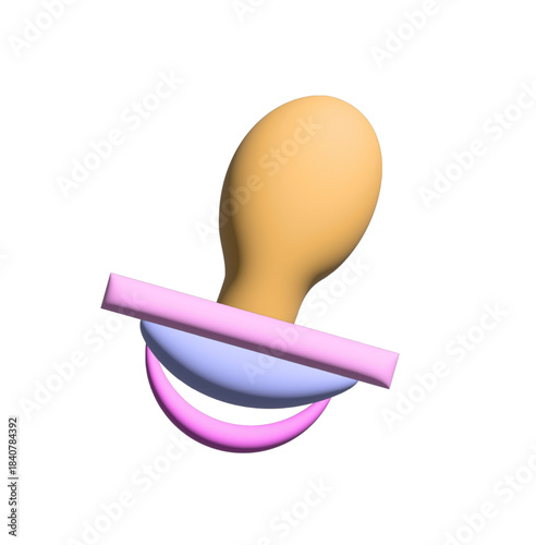 Baby Pacifier Dummy 3D Vector Icon Newborn Child Feeding Concept