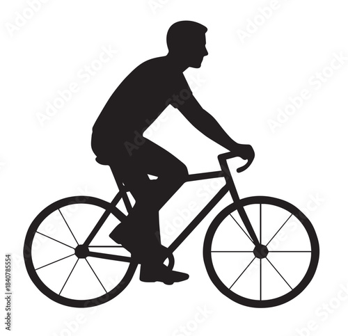 Silhouette of a person riding a bicycle