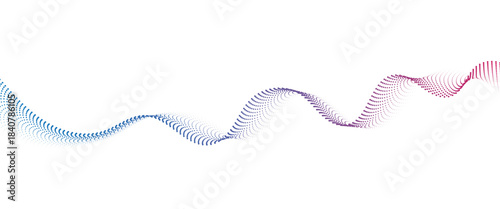 Flowing Dot Wave halftone gradient pattern on transparent background	
