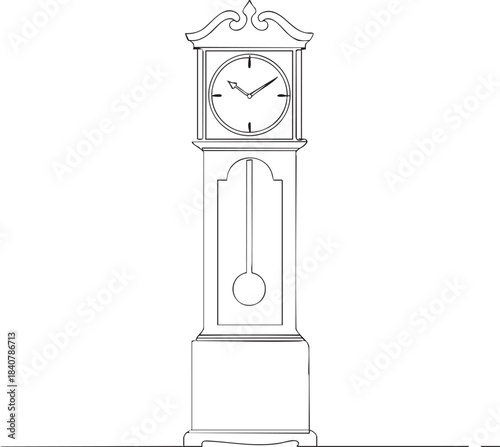 Vintage Grandfather Clock Illustration