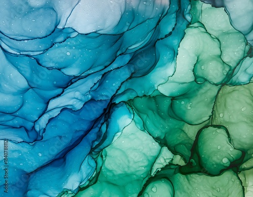 Blue-Green Earth Tone Swirl Background for Sustainability and Eco-Friendly Campaigns