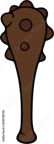 illustration of a caveman club spiked weapon 