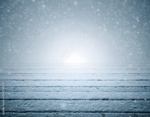 Clean Minimal Winter Background with Frosted Ground Texture, Serene Seasonal Design