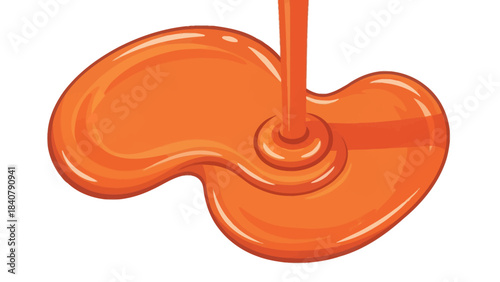Orange liquid pouring and spreading